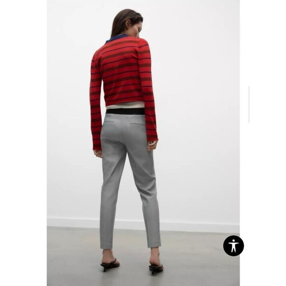 Zara Woman High Waisted Pants Light Gray Small - Picture 2 of 10